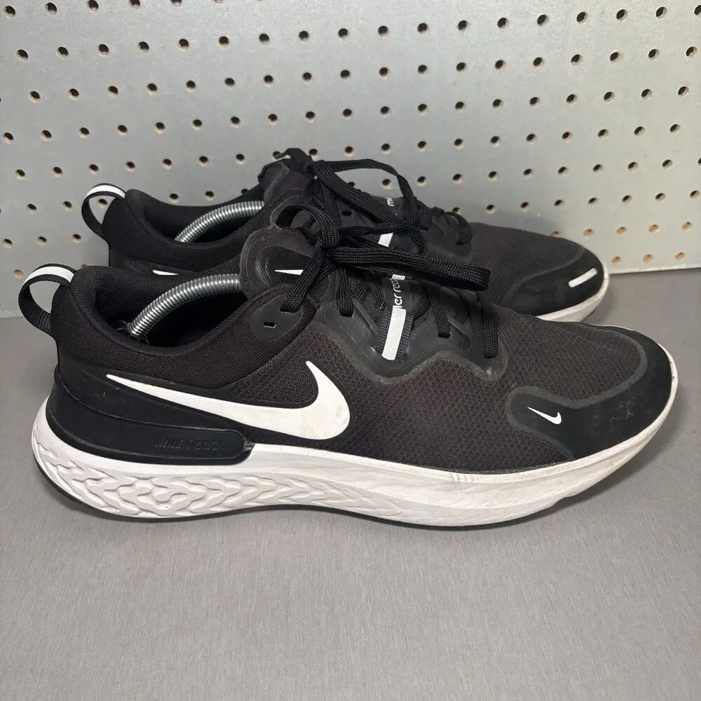 Nike React Miler Running Shoes Mens Size 14 Black White Sneakers CW1777-003